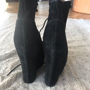 Faux Suede High Stitched Wedge